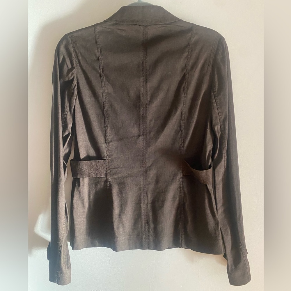 Theory- Linen 3 Button Blazer, Size 6 - image 2